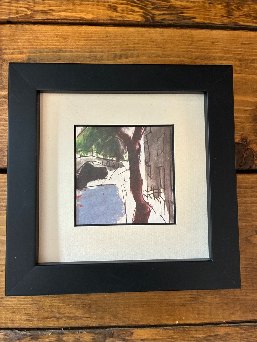 Mark Raven Amsterdam Art "Tree at the Canal" Framed Print